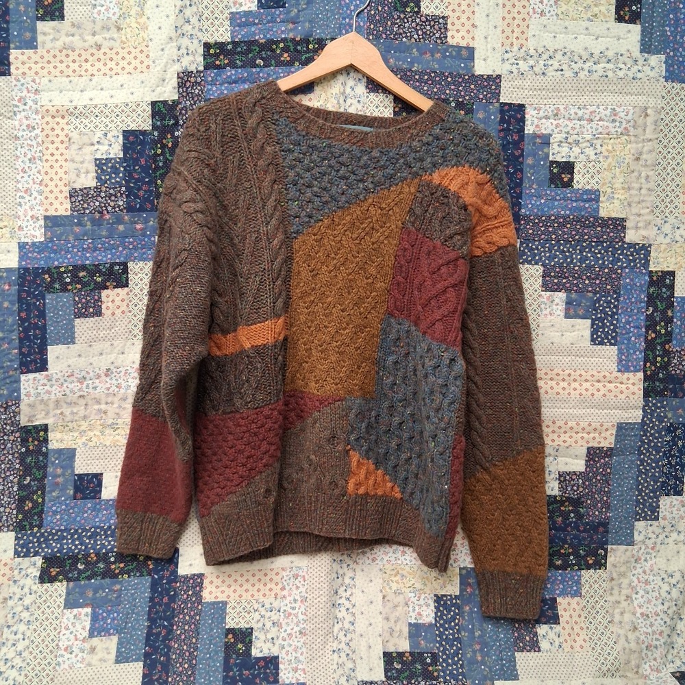 Vintage Woolrich Handknit Chunky Knit Grandpa Sweater Size Medium Goblincore